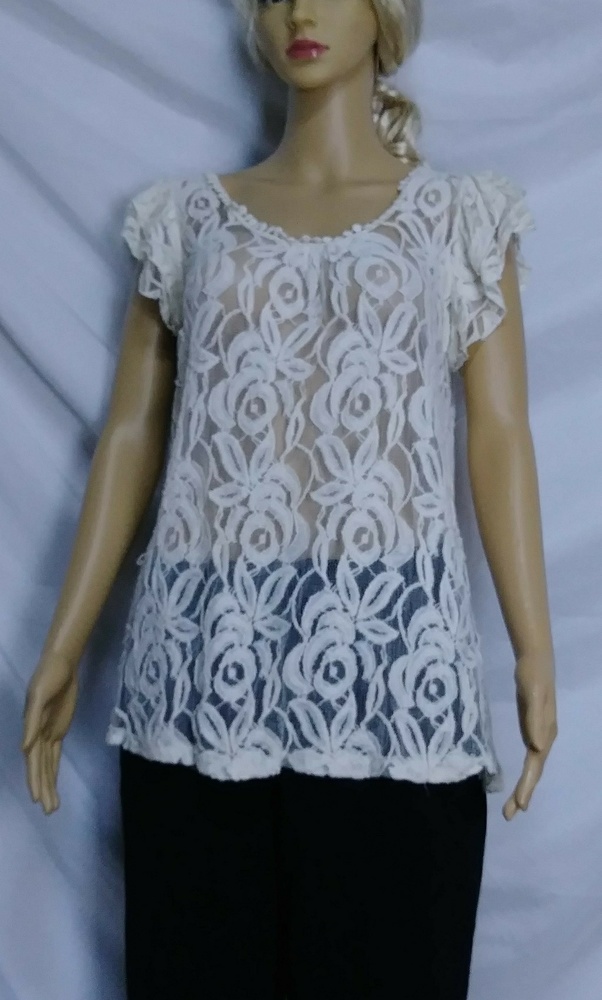 Adorable. Shear lace pullover top!